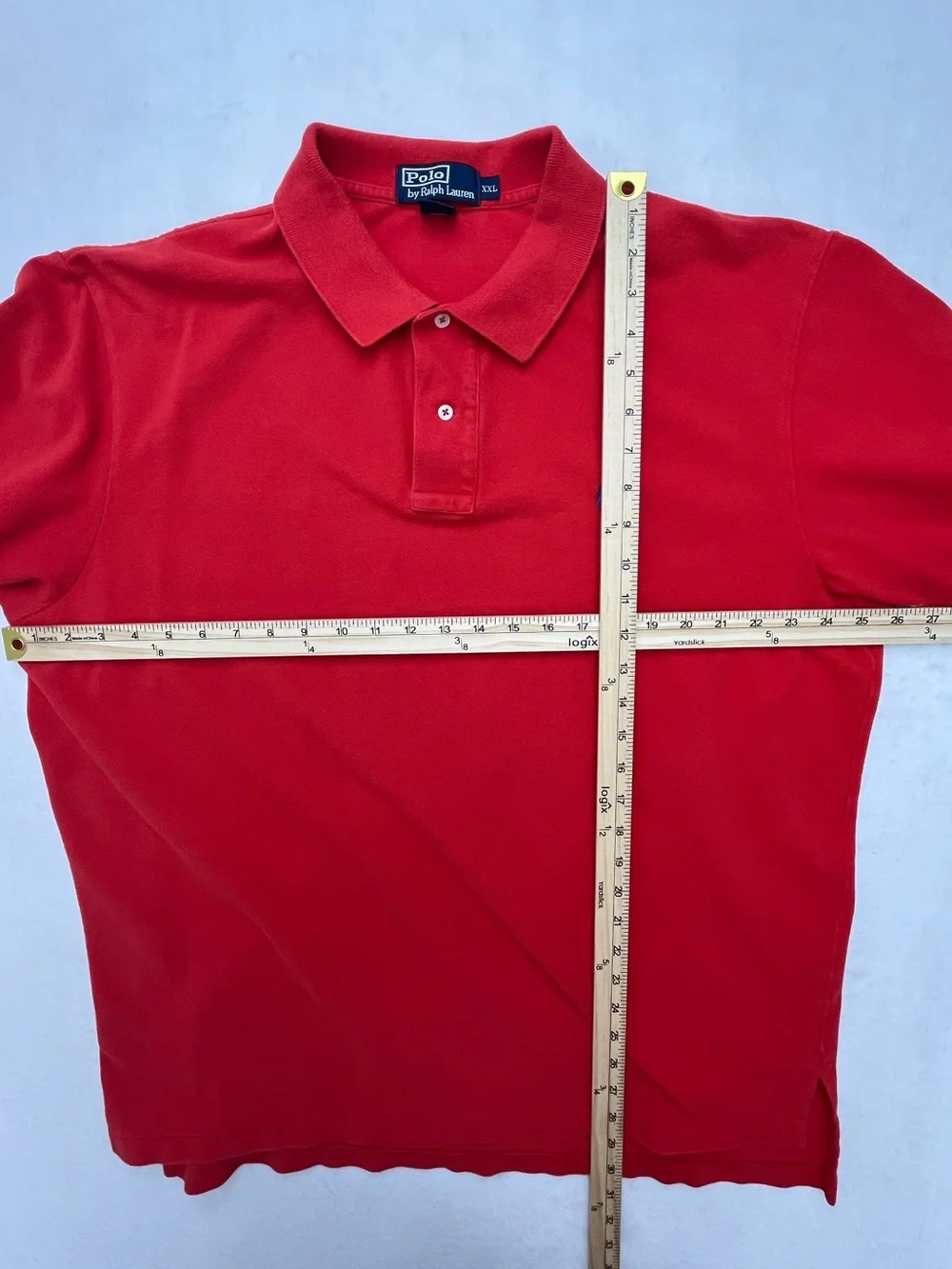 Polo Ralph Lauren Mens Red Blue Pony Pique Short Sleeve Cotton Polo Shirt XXL